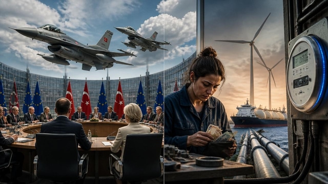 Turkish jets at EU meet, pay lags, energy trackers update.