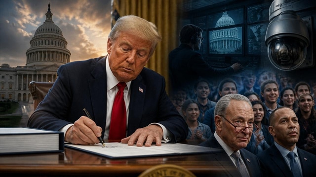 Trump signs bill, seeks FISA extension, Dems lead polls.