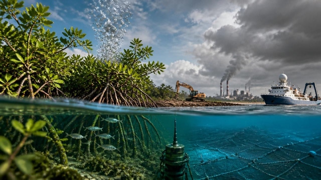 GEF-9 funded, mangroves may emit, and ocean data cut.