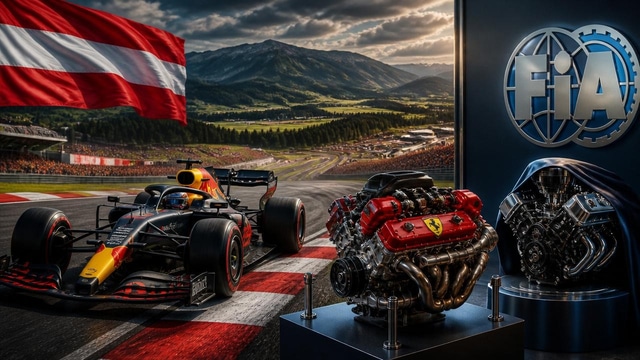 Red Bull upgrade at Austria, Ferrari unit, and FIA V8 return.