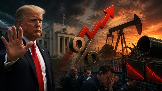 Trump opposes rate hikes, oil surges, and stocks sell off.